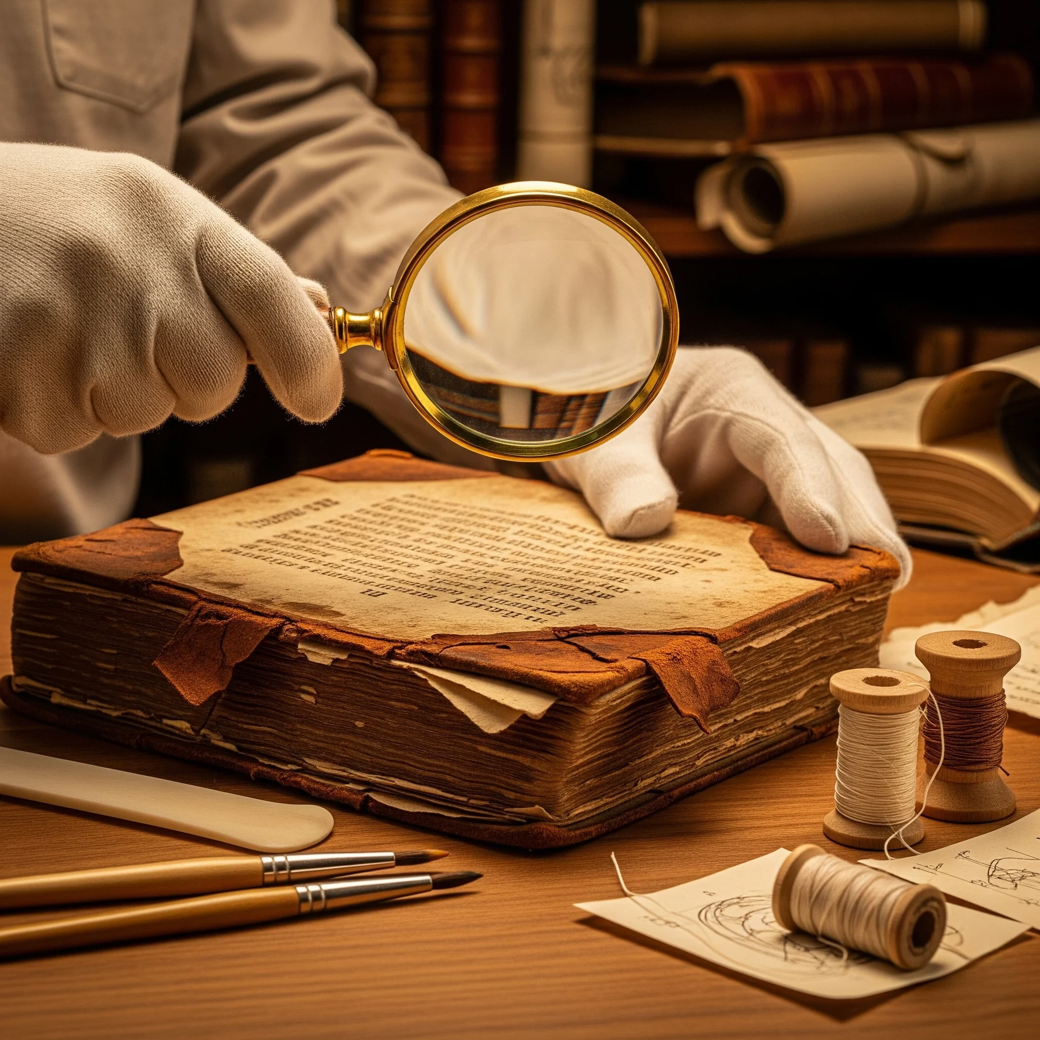 Professional book restoration service—perfect for heirloom books, family bibles, and antique collections.